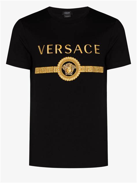 versace t shirt schwarz logo|Versace graphic t shirts.